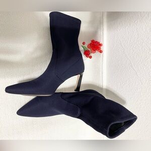 Stuart Weitzman Navy Heeled Boots Size 6